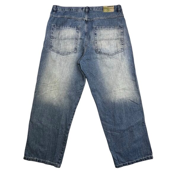 Vintage Dodeca Jeans Mens 42x32 Blue Denim Baggy Wide Leg Hip Hop Grunge Y2K - Picture 7 of 12